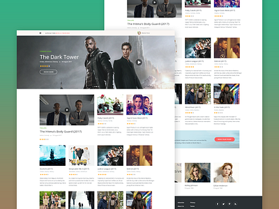 Movies Page blog home index landing page movie news ui ux