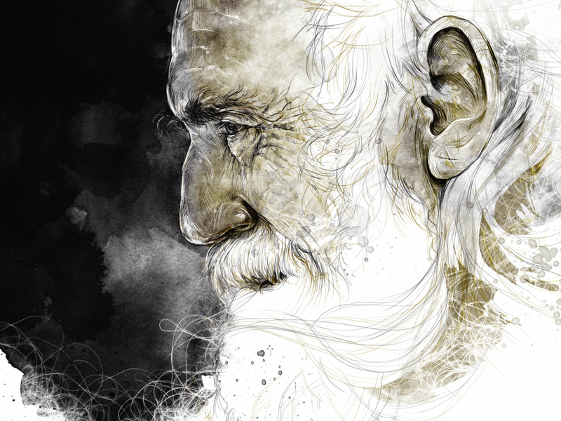 Humans digital handmade head human illustration ink old oldman paper portait portrait art wacom tablet