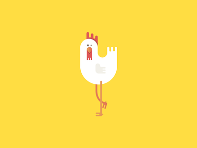 look. only on one leg. animal chicken flat hen illustration