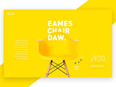 #003 DailyUI / Landingpage dailyui eames chair interface design landingpage