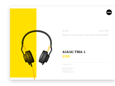 #17 DailyUI / Email Receipt aiaiai dailyui email headphones minimal receipt