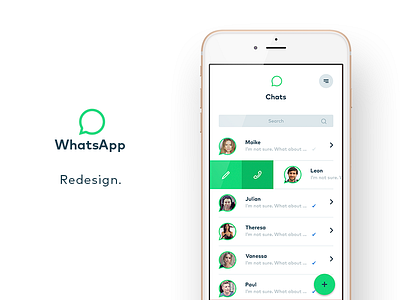 Whatsapp Redefined. app chat interfacedesign ios messenger ui ux whatsapp