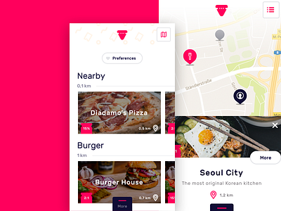 Veato food interface ios list map mobile swipe ui ux