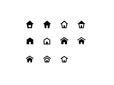 Searching for the right shape detail home icon iconography