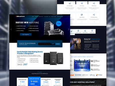 BDWEBTECH | Web hosting landing page UI deisgn design hosting website landing page page ux web design web hosting website