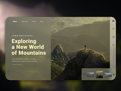 Exploring Mountains Landing Page Hero Header design explore header header design hero landing page mountain ui web design