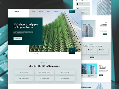 Architecture Firm Landing Page UI Web Design architecture architecture landing page architecture website design landing page ui ux web design