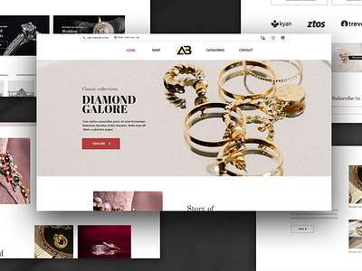 Jewelry e-commerce landing page UI web Design design landing page ui ux