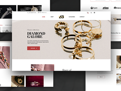 Jewelry e-commerce landing page UI web Design