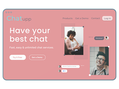 Chatupp - A Messaging Platform. android chat figma landing page typography ui uiux web web design website