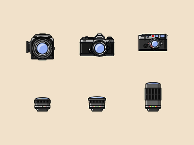 Cameras And Lenses camera icon lens pin thick lines