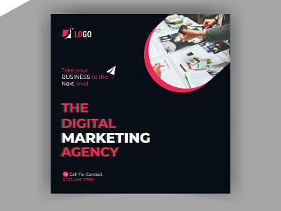 Digital business marketing banner for social media post template e business