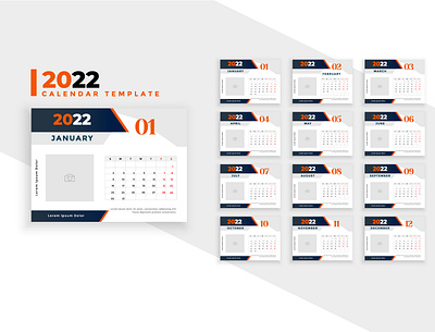 Colorful gradient header simple and elegant 2022 desk calendar october
