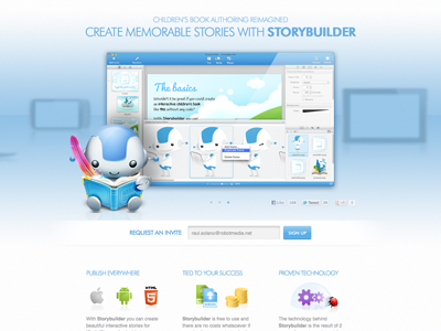 Storybuilder app builder landing