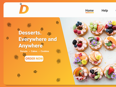 Desserts ordering app landing page