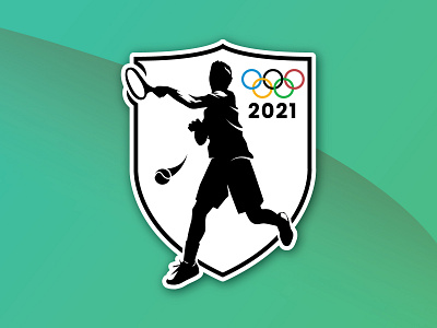 Olympic Tennis Badge (Weekly Warm-Up) badge dribbbleweeklywarmup logo olympics tennis