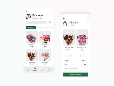 Flower Shop App app design bouquet cake pops flower shop ui