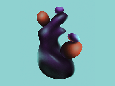 Abstract form 01 abstract colorful cyan form grain human illustration orange purple sculpture shape woman