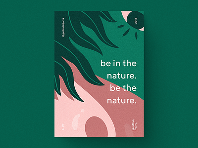 Be in the nature. abstract boobs bushes experimental eye green human nature organic plant poster