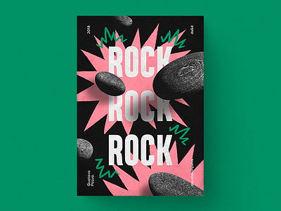 Rock! abstract energy experimental graphic poster rock splash stones