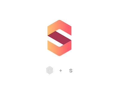 S a cube design gradient logo rubiks