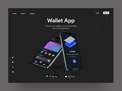 Wallet app landing page design