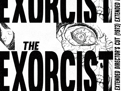 The Exorcist design drawing exorcist gritty illustration movie noir poster unpolished