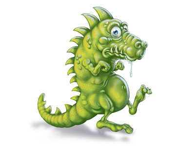 Dragon character cute disney dragon dribble illustration lizard