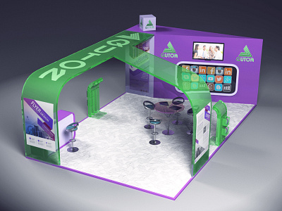 Exhibition Display 3d design display exhibition glass maya purple