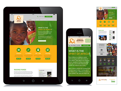 Spirit of Africa UI design africa bright charity interface kids mobile spirit tablet ui user