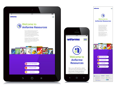 Anforme resources website anforme books design desktop education flat interface mobile resources tablet ui user
