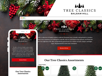 Tree Classics by Balsam Hill brand exporation branding design development ui ux web