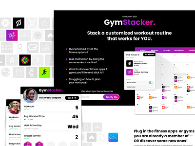 GymStacker App brand exporation branding design development logo ui ux web