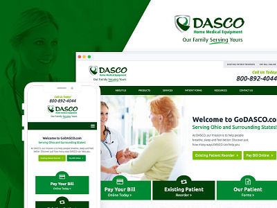 Dasco Home Medical Equipment design development ux web