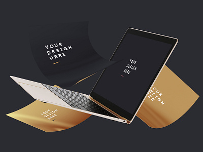 Fancy Items: Macbook branding assets branding mockup branding templates header image header psd hero hero image mock up mockups psd psd mockup scene generator