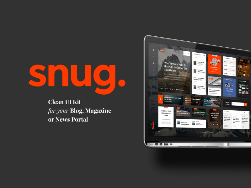 Snug - Clean UI Kit elements psd snug ui ui ui kit ui pack