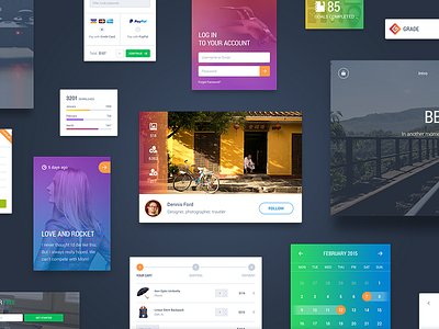 Grade UI: 1000+ Elements for Photoshop and Sketch components elements psd psd kit sketch ui ui kit ux