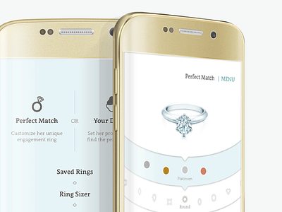 Donna Engagement Ring Customizaton android animation design donna engagement interactive love mobile product ring ui ux