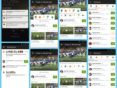 React To Content android emotion hudl interaction mobile reactions social ui ux