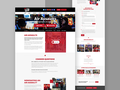Stack Up - Program Webpage Designs community forms interaction navigation program simple sticky nav ui ux veterans visual design web web design website