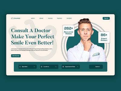 Medical Landing Page Design creative design design hero section landing page ui ux web design