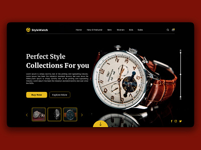 Watch Collection Website Ui Design. creative design design ecommerce hero section landing page ui ux watch web design website