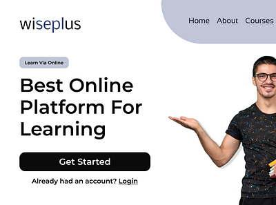 Simple Landing Page For Online Learning design illustration ui ux