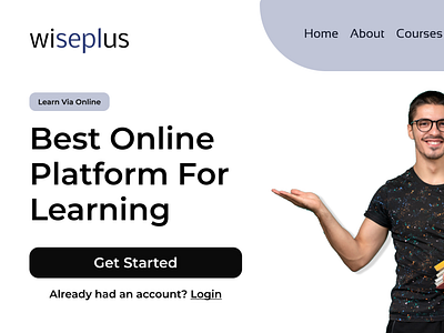 Simple Landing Page For Online Learning design illustration ui ux