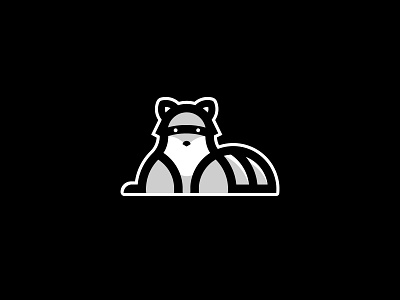 Raccoon Logo animal black branding emblem graphic design icon illustration logo logotype mascot minimalism raccoon symbol