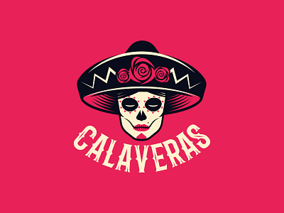 Calavera Woman Logo branding calavera emblem graphic design illustration katrina logo logotype mexico modern skull sombrero woman