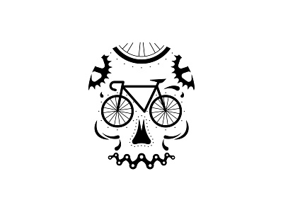 Bike Skull Logo bike branding calavera emblem graphic design head illustration logo logotype mexico modern skull tattoo