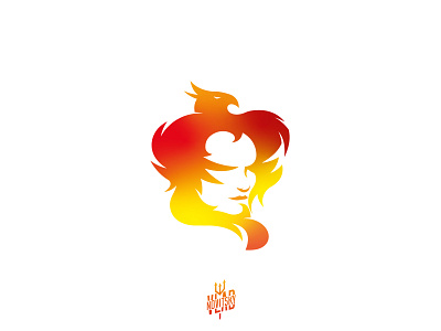Phoenix Woman Logo branding eagle emblem fire flame graphic design illustration logo logotype modern phoenix woman