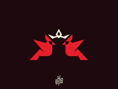 Royal Cardinal Logo bird branding cardinal crown emblem graphic design illustration logo logotype modern red royal