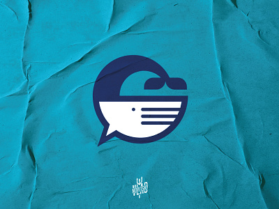 Whale Chat Logo app application branding chat cloud emblem fish graphic design illustration logo logotype modern simple symbol whale